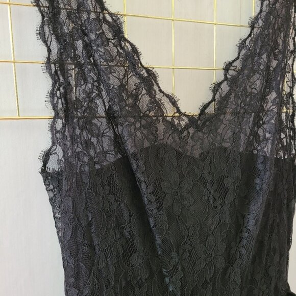 Leonard Arkin Black Lace Union Made 50s 60s Witchy Vintage Midi Dress - Picture 5 of 15